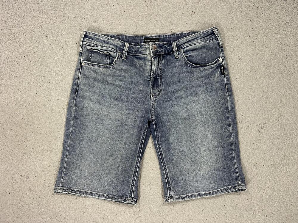 Silver Jeans Co Elyse Shorts Womens 34 Blue Denim Bermuda